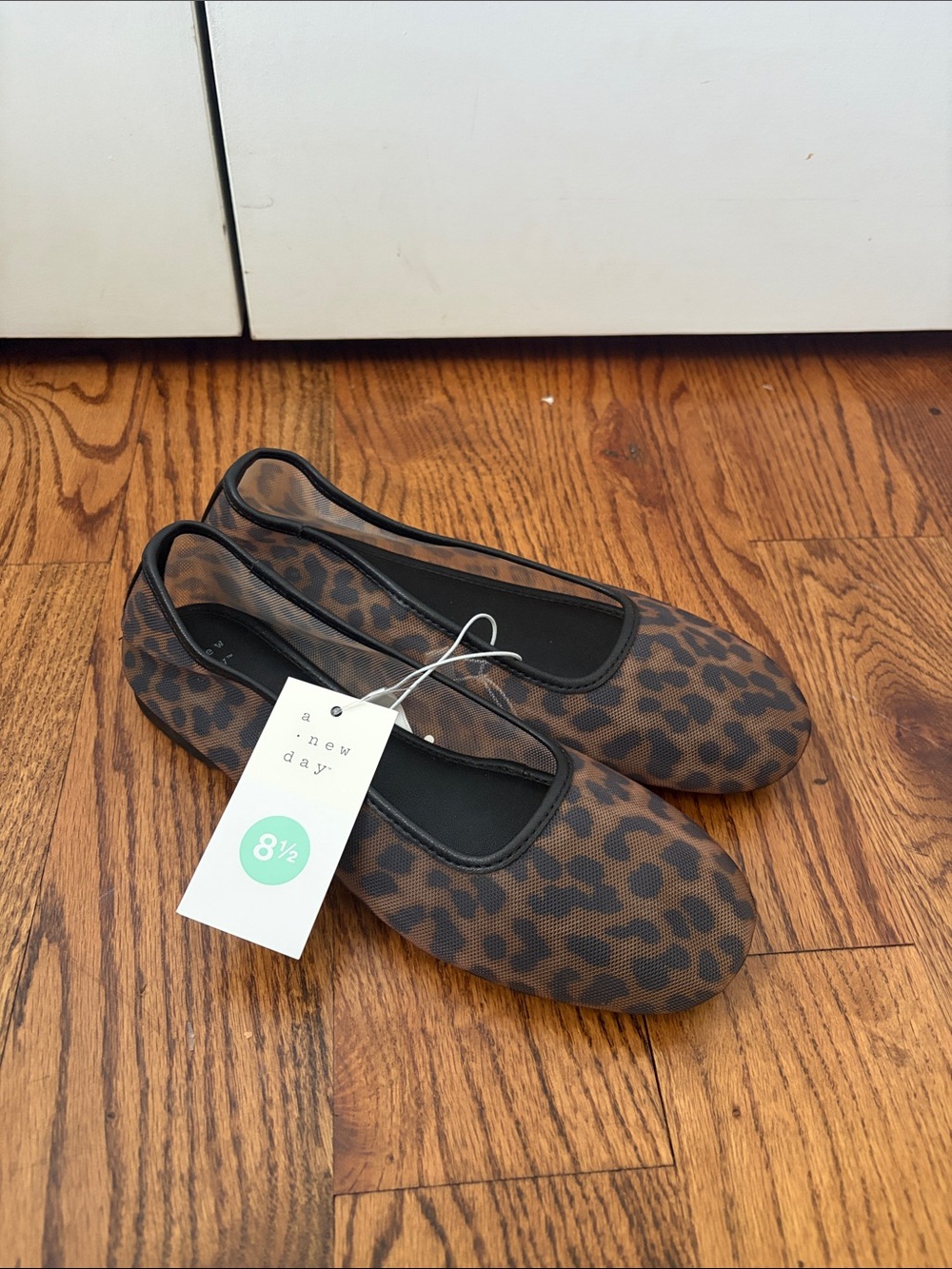 a new day Mesh Leopard Print Ballet Flats Size 8.5 New with Tags